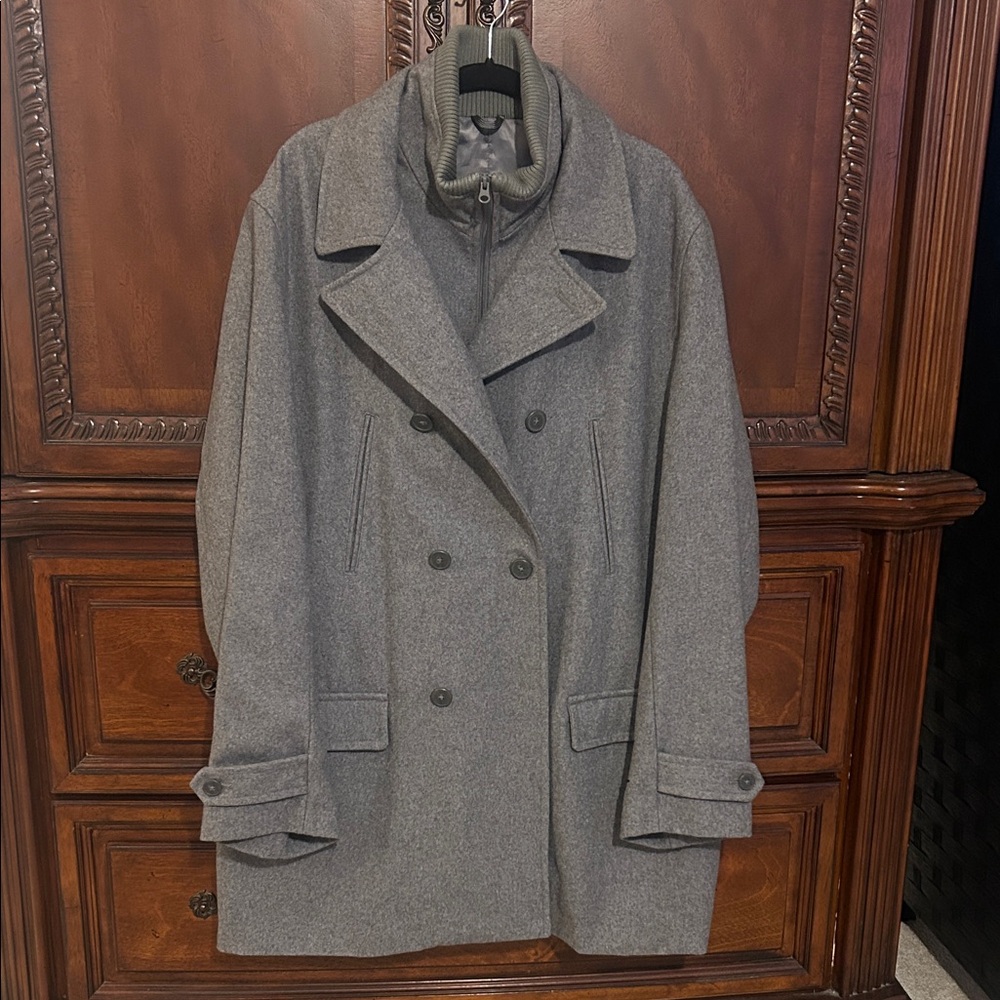 jf j.ferrar Charcoal Double-Breasted Pea Coat